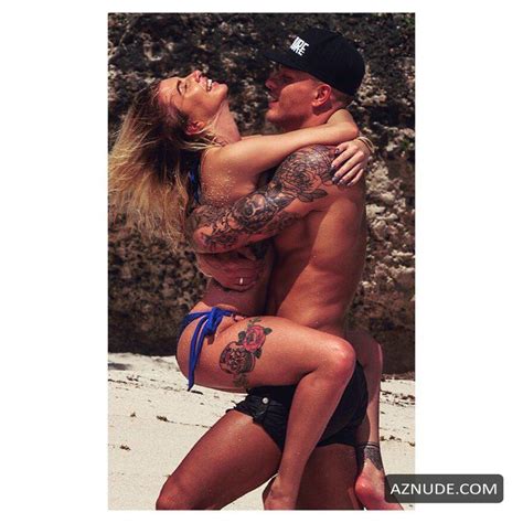 Olivia Buckland Sexy In Skimpy Blue Bikini With Her Man In Barbados AZNude