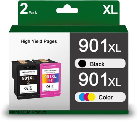 Amazon GREENCYCLE 2 Pack 901XL Black And Tri Color Ink Cartridge