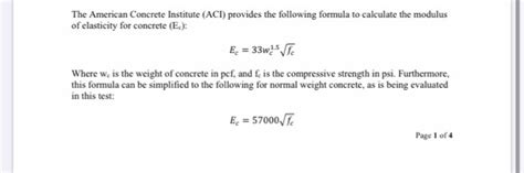 Solved The American Concrete Institute Aci Provides The