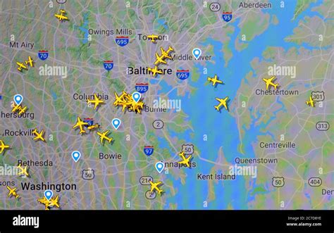 maryland airport map  res stock photography  images alamy