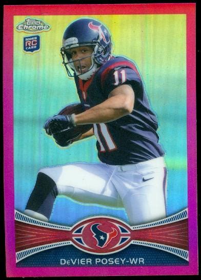 2012 Topps Chrome Pink Refractors Texans Football Card 114 DeVier