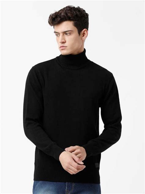 Black Pure Cashmere Turtle Neck Sweater Woolovers Us