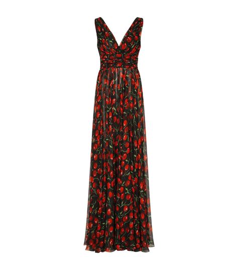 Womens Dolce Gabbana Multi Silk Cherry Print Dress Harrods Uk