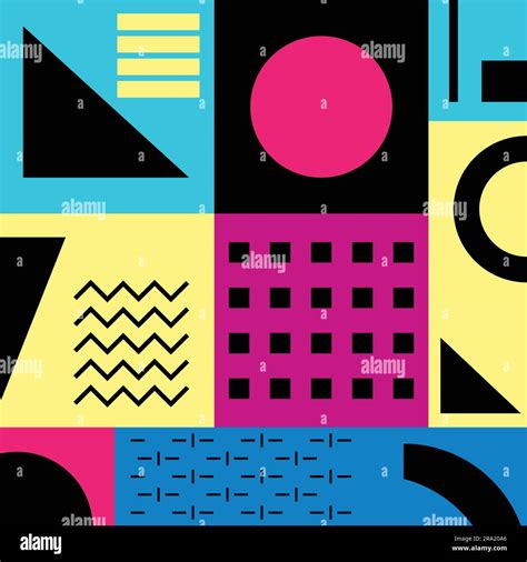 Memphis Art Style Colorful Abstract Vector Illustration Stock Vector