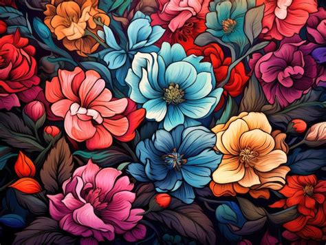 Premium Ai Image Flowers Illustration Background Wallpaper Ai Generated