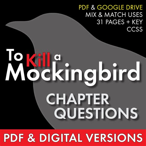 To Kill a Mockingbird, Chapter Questions, Multiple Uses, PDF & Google