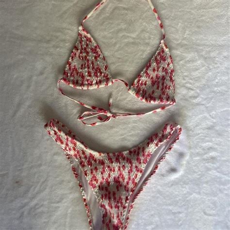 Cutie Floral Rosey Pink Bikini Set Both Size Depop