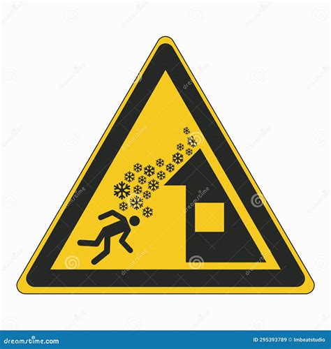 W040 ISO 7010 Registered Safety Signs Warnings Roof Avalanche Stock