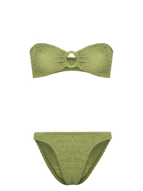 Hunza G Gloria Seersucker Bikini Set In Green Lyst