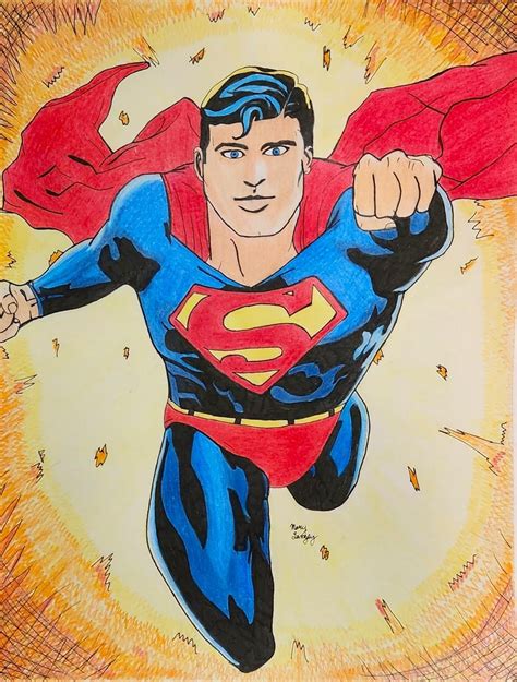 Fanart Superman Using Colored Pencils Rsuperman