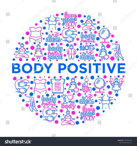 Body Positive Concept Circle Thin Line Stock Vector Royalty Free 1242944341 Shutterstock