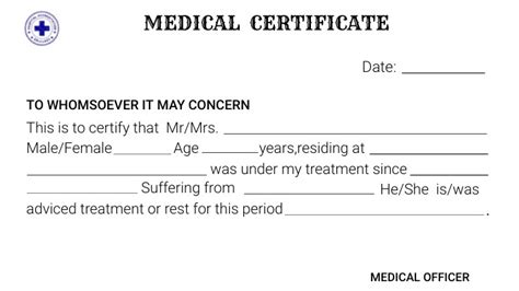 Medical Certificate Template Postermywall