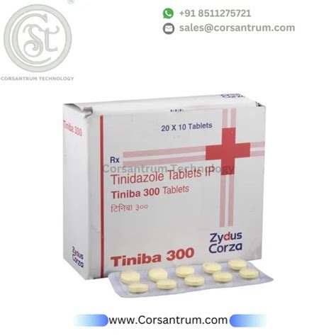 Tiniba 300 Mg Tinidazole Tablets At Rs 68 Stripe Tinidazole Tablet