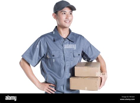 Delivery Person Delivering Package Stock Photo Alamy