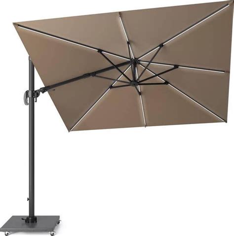 Platinum Challenger T2 Glow Parasol 300x300cm Taupe Zweefparasol