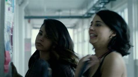 Trini (Becky G) and Kimberly Hart (Naomi Scott) bonding, "Power Rangers ...