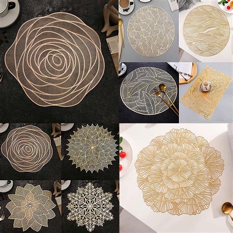 raya  lapik mejatable mat design placemats gold silver flower raya