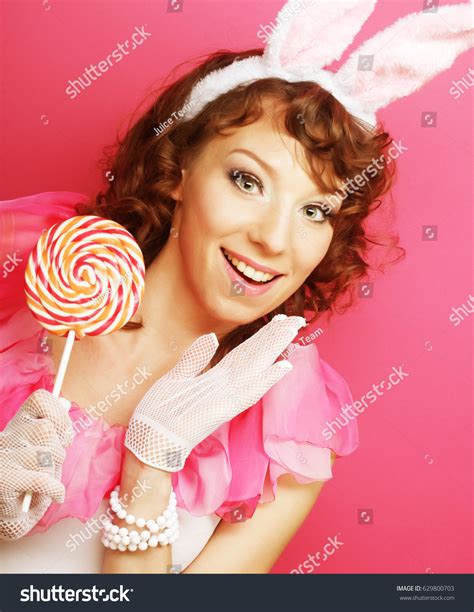 Sexy Woman Bunny Ears Playboy Blonde Stock Photo Shutterstock