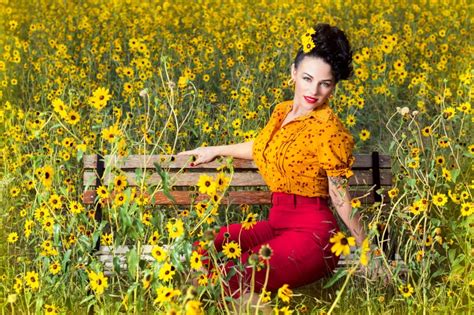 4K Grasslands Brunette Girl Bench Sitting Glance Blouse HD Wallpaper Rare Gallery