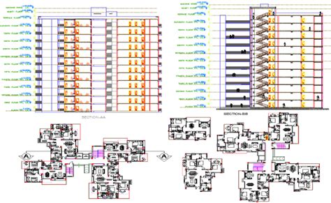 High Rise Building Plan Detail 2d View Cad Construction Block Dwg File