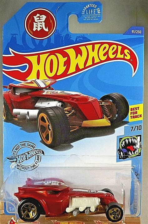 Hot Wheels Street Beasts Ratical Racer Red W Gold Spoke