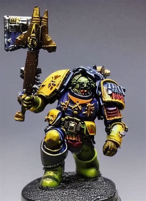 Emmanuel Macron In Space Marine Armor From Warhammer Stable Diffusion