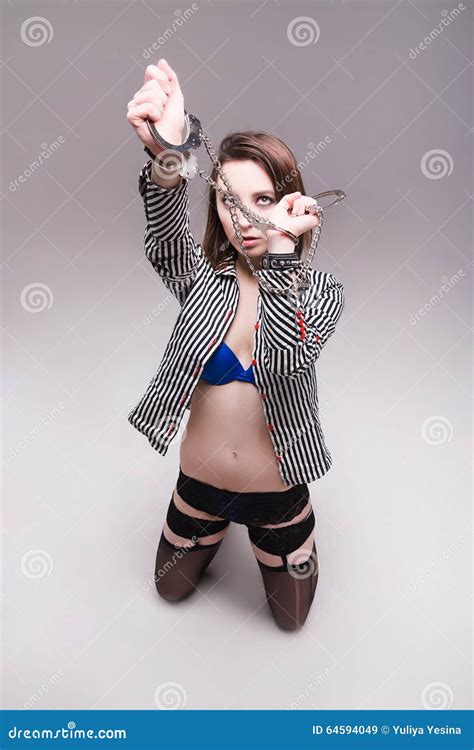 Brunette Woman Holding Head At White Wall Stock Image Image Of Provocative Black