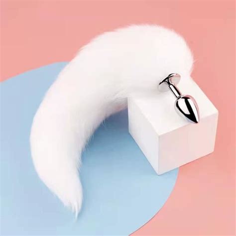 STIMULATEUR PLUG CHAPELET WHITE L Plug Anal Pour Hommes Et Femmes Queue De Renard