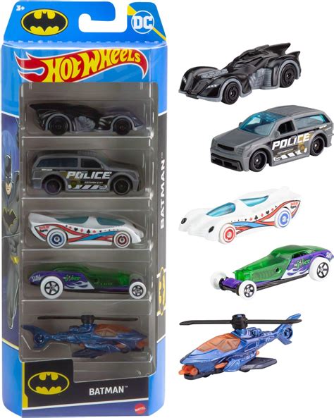 Hot Wheels Scale Toy Cars Set Of Batman Themed Vehicles Amazon In Toys Games