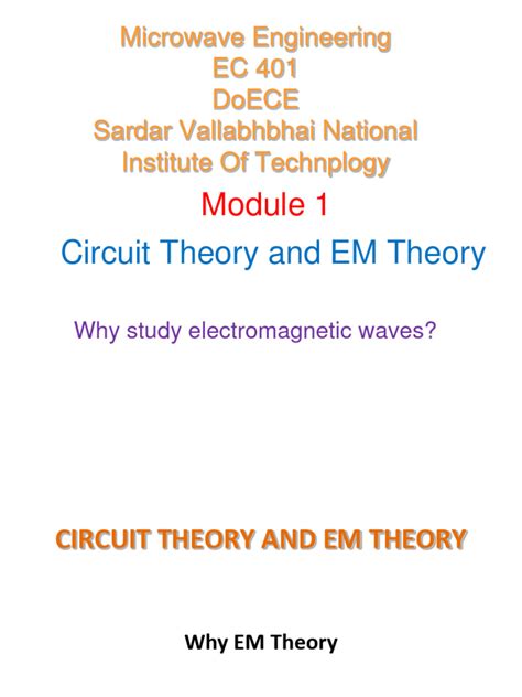 Module 1 Circuit Theory | PDF | Electrical Network | Transmission Line