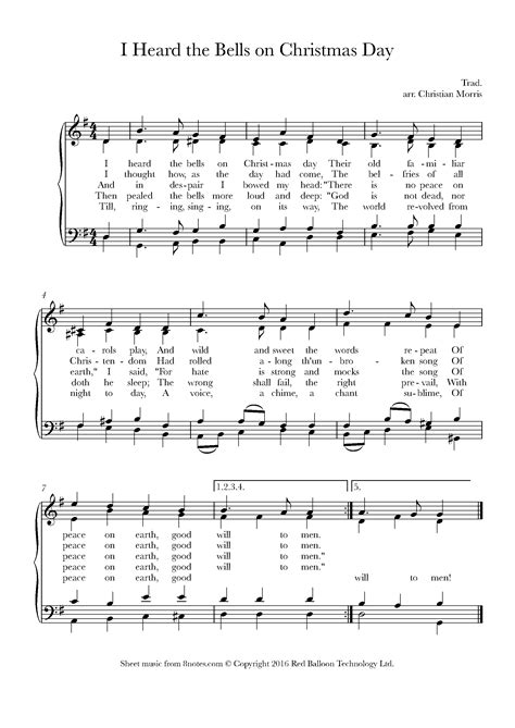 I Heard The Bells On Christmas Day Guitar Chords 1