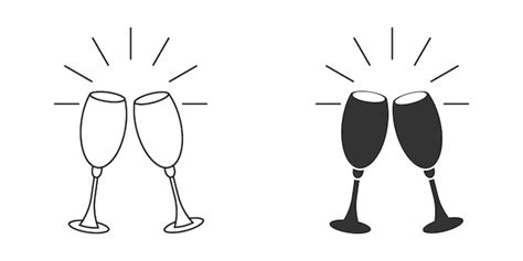 Celebração Brindando ícone Vetor Ilustração Vetor Premium