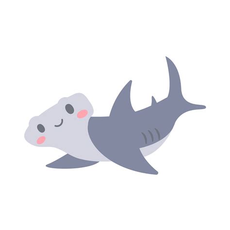 Hammerhead Shark Vector Cute Animal Face Design For Kids 13155992