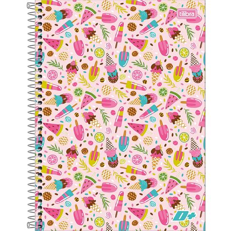 Caderno Espiral Capa Dura Universitário 20 Matérias D Feminino 400