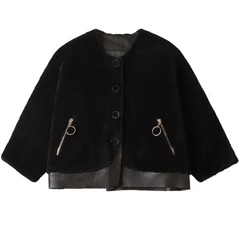 Купить Одежда из меха senku летучая мышь рукав короткий параграф мех ...