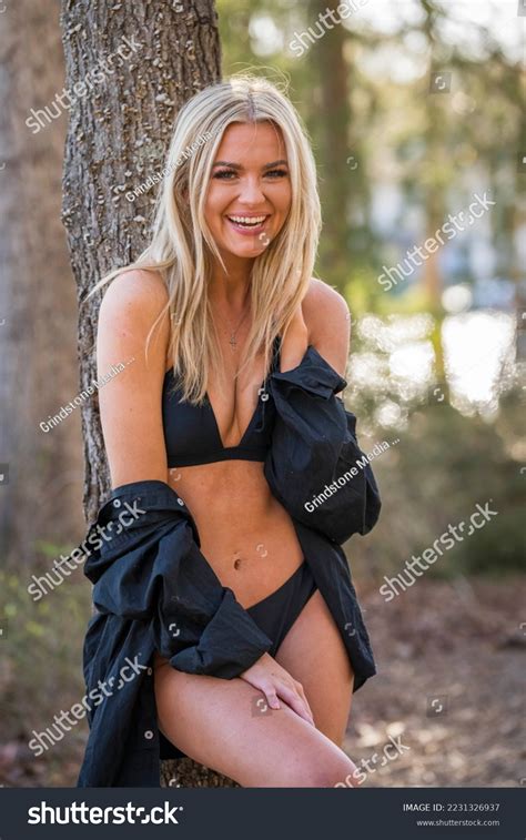 Gorgeous Blonde Bikini Model Poses Outdoors Stock Photo Shutterstock