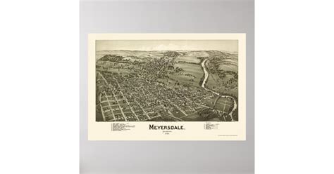 Meyersdale Pa Panoramic Map 1900 Poster Zazzle