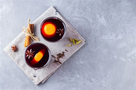 Premium Photo Mulled Wine With Spices And Orange