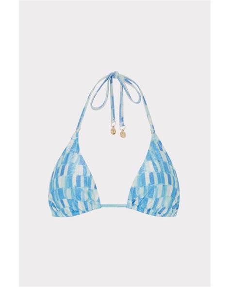 Milly Sunset Tile Triangle Bikini Top In Blue Lyst