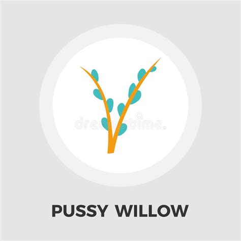 Pussy Willow Icon Flat Stock Vector Illustration Of Primrose 116857945