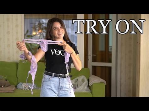 Try On Haul Tiny See Through Lingerie G String Transparent Thong Panty Haul Multi Colour