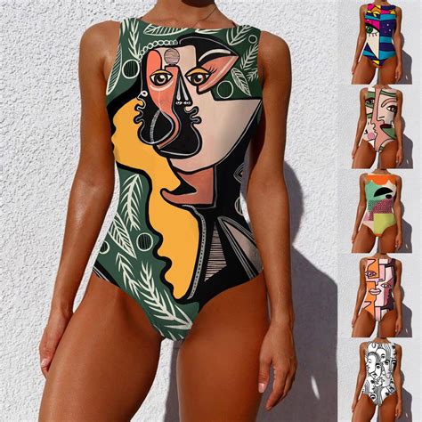 Moda Kadın Seksi Kolsuz Baskı Mizaç Beachwear Bikini Mayo uygun fiyatlı satın alın fiyat