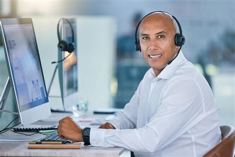 Premium Photo Call Center Agent Sales Man And Customer Service