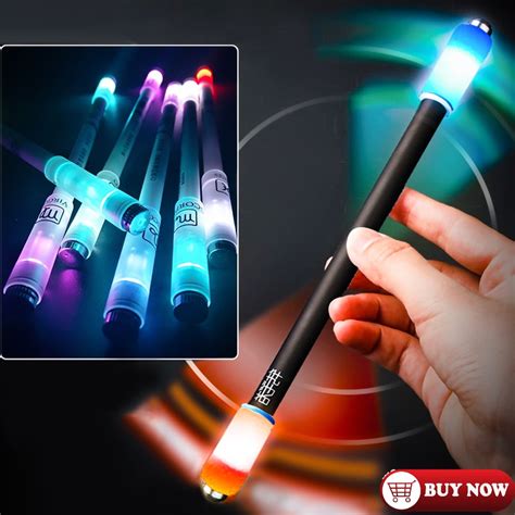 Hot Decompression Pen LED Spinning Pen Glowing Rotating Ballpoint With Led Flash Creative