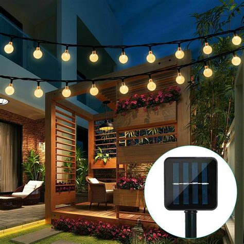 21Ft 30 LED Solar Fairy String Lights, Outdoor Pathway Landscape Night ...