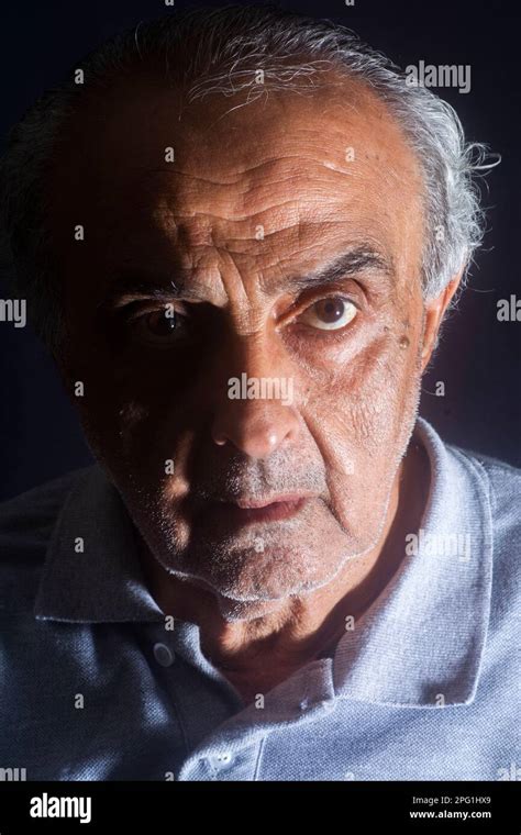 Old Man Staring Stock Photo Alamy