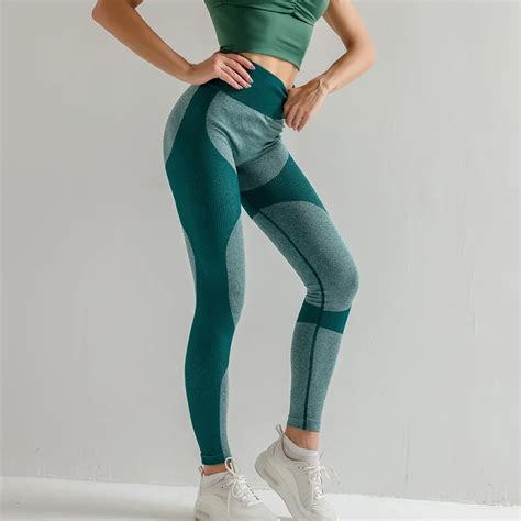 Бесшовные штаны для йоги, леггинсы для фитнеса, женские спортивные ...