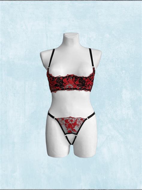 Crotchless Lingerie Shelf Bra Open Sexy Lingerie Crotchless Panties Open Crotch Lingerie