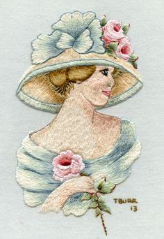 lady 3-Trish Burr Portrait Embroidery, Embroidery Kits, Needlework Patterns