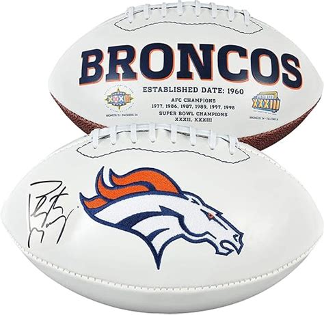 Peyton Manning Denver Broncos Autographed White Panel Football